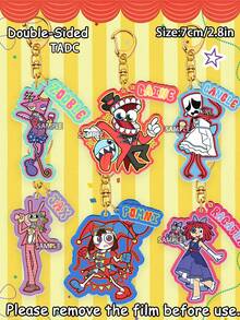 TADC钥匙扣、数码马戏团钥匙扣、Pom-Ni、Caine、Jax、Ragatha、Zooble、Kinger、Gangle、动漫周边、双面钥匙扣、收藏钥匙扣、包包挂饰、汽车配件、节日礼物、生日礼物 - 彩色 - 查看 2