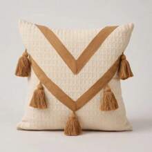 Cotton Macrame Cushion Cover - Caramel/Chocolate Color - 45cm X 45cm - Caramel 4 - View 9