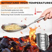 2 piezas/1 pieza Cuchara ranurada y escurridor de acero inoxidable 304 antescaldaduras para freír, para fideos, dim sum, papas fritas, pollo frito, pasta, ideal para Navidad, uso diario, festivales, cocina, restaurante, olla caliente - Multicolor - Ver 8