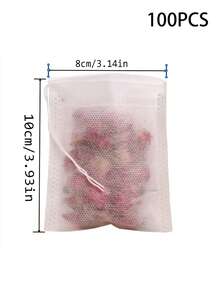 200Pcs Disposable Tea Bags Filter Bags For Tea Infuser With String Heal Seal, Non-Woven Fabric Spice Filters Teabags - Transparent - View 12