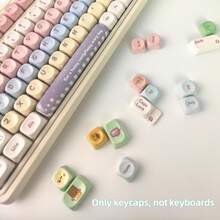 FLAMING SKOUL Candy 136 teclas Superficie espejo Teclas PBT, Altura MOA alta, Compatible con diseños 61/87/96/98/104/108, Artículo no apto para teclado - Ver 6