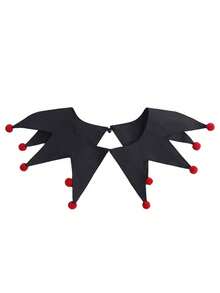 1pc Vintage Dramatic Clown Style Detachable Collar, Circus Performance Costume Accessory, Cute Fairy Tale Style Outfit For Men And Women Party - Black - View 6