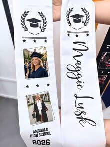 Customized Graduation Sash, Personalized Graduation Made Of Custom Ribbon, Completed Personalized Design In 2026, For Graduation Gown - Can Customize Text, 2026 Graduation Honor Gown, Photos And Names On Ribbon,Gift For Friends, Family, And Graduates - Multicolor - View 10