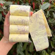 120 Túi đựng phân chó có mùi thơm | Hương lê Anh và hoa violet | Túi đựng chất thải thú cưng dày dặn, chống rò rỉ | Thiết kế dễ thương, vật dụng thiết yếu để dọn dẹp thú cưng - Màu vàng - Xem 4