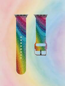 1pc Starry Sky Ombre Print Soft Silicone Watch Band, Flexible Breathable Comfortable Replacement Strap Compatible With Apple Watch 38mm 40mm 41mm 42mm 44mm 45mm 49mm (S10/S11 42)Mm (S10/S11 46)Mm, Fashionable Personalized Sports Silicone Watch Strap For Samsung, Honor Smartwatches, Compatible With Watch Series 11 Ultra 3 SE3 Ultra 2 S11 S10 SE2 9 8 7 SE 6 5 4 3 2 1, Perfect Gift For Daily, Holiday, Birthday And More - Unisex Suitable For All Ages - Multicolor - View 13