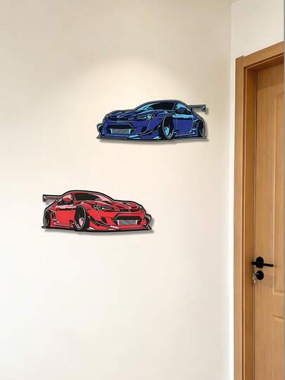 1pc Car Metal Wall Decor, Creative Automotive Shaped Iron Art Hanging Ornament, Suitable For Entryway, Living Room, Bedroom, Car Enthusiast Wall Art