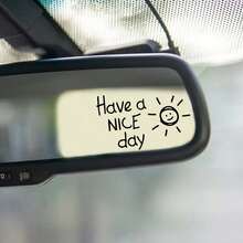 1pc "Have A Nice Day" Text Sticker, Beautiful Text Sticker, Car Rearview Mirror Decorative Sticker - Sticker - View 1