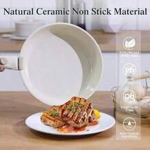 Bộ nồi chảo chống dính tráng gốm chất lượng cao, có tay cầm tháo rời, gồm chảo rán, nồi nấu, chảo rán có nắp đậy, bộ dụng cụ nhà bếp có thể xếp chồng lên nhau, thích hợp cho cắm trại. - Xem 5