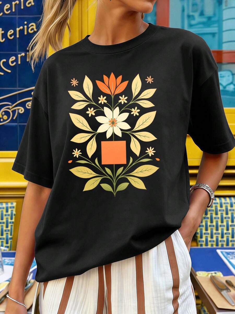 Dam-T-shirts - Svart - Visa 1