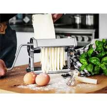 5-In-1 Manual Pasta Maker, Multi-Functional Noodle Machine With Various Cutting Blades For Making Italian Pasta, Dumplings, Wonton, Lasagna - Silver - View 2
