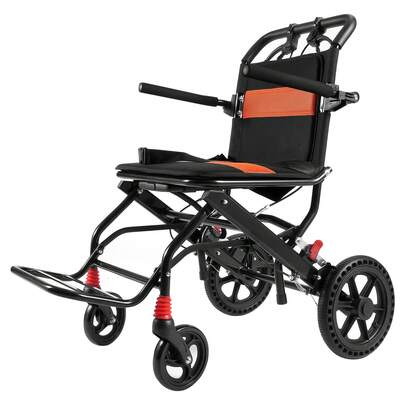 VEVOR Wheelchair, Aluminum Alloy Ultra-Lightweight Transport Chair For Adults, Foldable Wheelchair With Flip-Back Desk-Length Arms, Self-Locking Brake, 18-Inch Wide Seat, 220lbs Weight Capacity