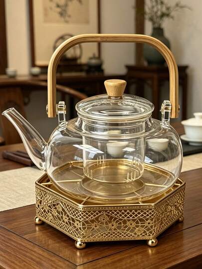 Thick High Borosilicate Glass Kettle, Heat-Resistant For Electric Stove, Tea & Water Separation Brewing Pot