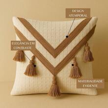 Handmade Braided Cotton Macrame Cushion Cover 45cm X 45cm - Chocopalha54 - Ver 3