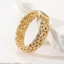 1 pieza Anillo envolvente clásico y minimalista de color dorado, adecuado para uso diario casual, accesorio versátil de alto valor, excelente opción de regalo - Dorado - Ver 6