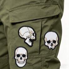 1pc Skull Skeleton Embroidered Patch, Iron-On/Sew-On Applique Decor, Suitable For Jacket, Hat, Accessories - B - View 5
