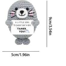 1pc Seal Knitted Doll Is Designed In The Shape Of A Seal, With A Positive Card With Encouraging Words. The Design Is Ingenious And Unique, Giving You Great Support And Strength. - Multicolor - View 2