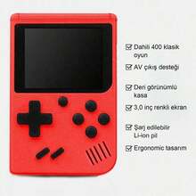 Consola de juegos portátil YiYi Macaron Mini 400-en-1 con pantalla grande, dispositivo de juego retro clásico con batería recargable de 1020mAh, enchufar y jugar, consola de juegos retro (1 jugador/2 jugadores) - Multicolor - Ver 7