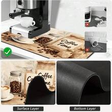 1pc Dish Drying Mat, Coffee Machine Pad, Polyester Absorbent Mat With Coffee Beans & Cup Pattern, Multipurpose Draining Mat, Home Gift, Tabletop Decor - XYLSD-226 - View 10