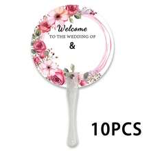 Personalized Wedding Hand Fan, Customizable With Name, Date, Photo And Other Information. Plastic Handle, Suitable For Weddings, Bride Celebrations And Outdoor Events - Multicolor - View 21