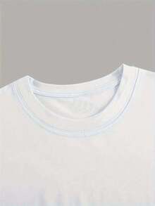 Camiseta casual de manga corta grande para mujer - Camiseta gráfica de verano con estampado de sandía, cuello redondo, transpirable, lavable en máquina, ajuste cómodo para atuendo casual-Vintage Street Style Unisex Loose Cotton Short Sleeve Crew Neck T-Shirt - Blanco - Ver 3