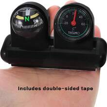 1pc 2-In-1 Compass Thermometer, Multifunctional Compass (Suitable For Outdoor, Car Compass, Marine Compass, Boat Compass, Universal Compass, Self-Adhesive Compass, Car Dashboard Compass), Camping Equipment - Multicolor - View 7