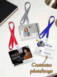 1/10 piezas Tarjeta de identificación con retrato personalizado, tarjeta de identificación laboral, credencial de conferencia, tarjeta de PVC, adecuada para el lugar de trabajo, reuniones de la empresa. Identificación, señalización de conferencias. Credenciales laborales personalizadas, personalización de doble cara - A - Ver 6