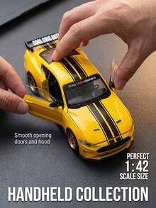 Ford CCA 1:42 比例野马 GT2018 压铸合金模型车玩具，带红、黄、蓝涂层，重塑版，适合收藏、装饰和礼物，返校 - 黃色 - 查看 8