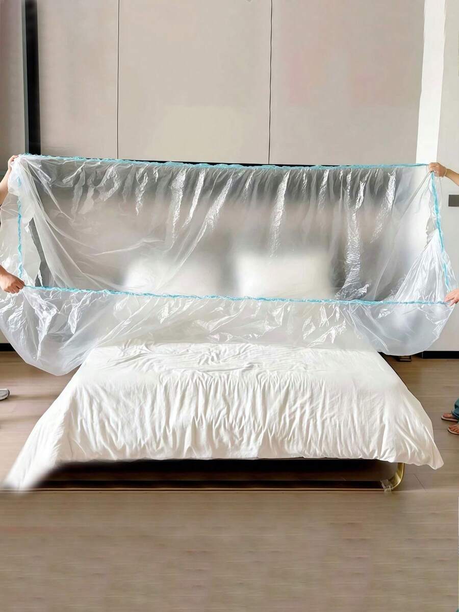 Transparent Plastic Dust Cover, Suitable For Furniture And Appliances (Sofa, Air Conditioner, TV, Refrigerator), Elastic Edge Dust Cover, Cleaning Accessory, Suitable For Home, Dorm, Office, Patio, Balcony Long-Term Use - Multicolor - View 1
