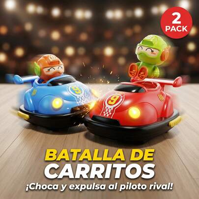 Carritos RC Tipo Choque 2 Piezas – Juego Estilo Fútbol con 2 Controles, Balón y Porterías, Autos a Control Remoto para 2 Jugadores con Baterías Recargables