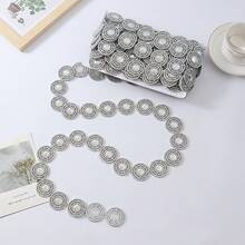 1 yarda Cadena de cuentas de línea de telaraña de acrílico de 3,5 cm Decoración del hogar, boda, fiesta, ropa, accesorio DIY, material de vestido con borde de costura - Multicolor - Ver 5