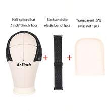 Drawstring Silicone Band Half-Stitched Wig Cap Suitable For 4*4, 5*5, 13*4, 13*6 French Lace Wig Making, Halloween - View 11