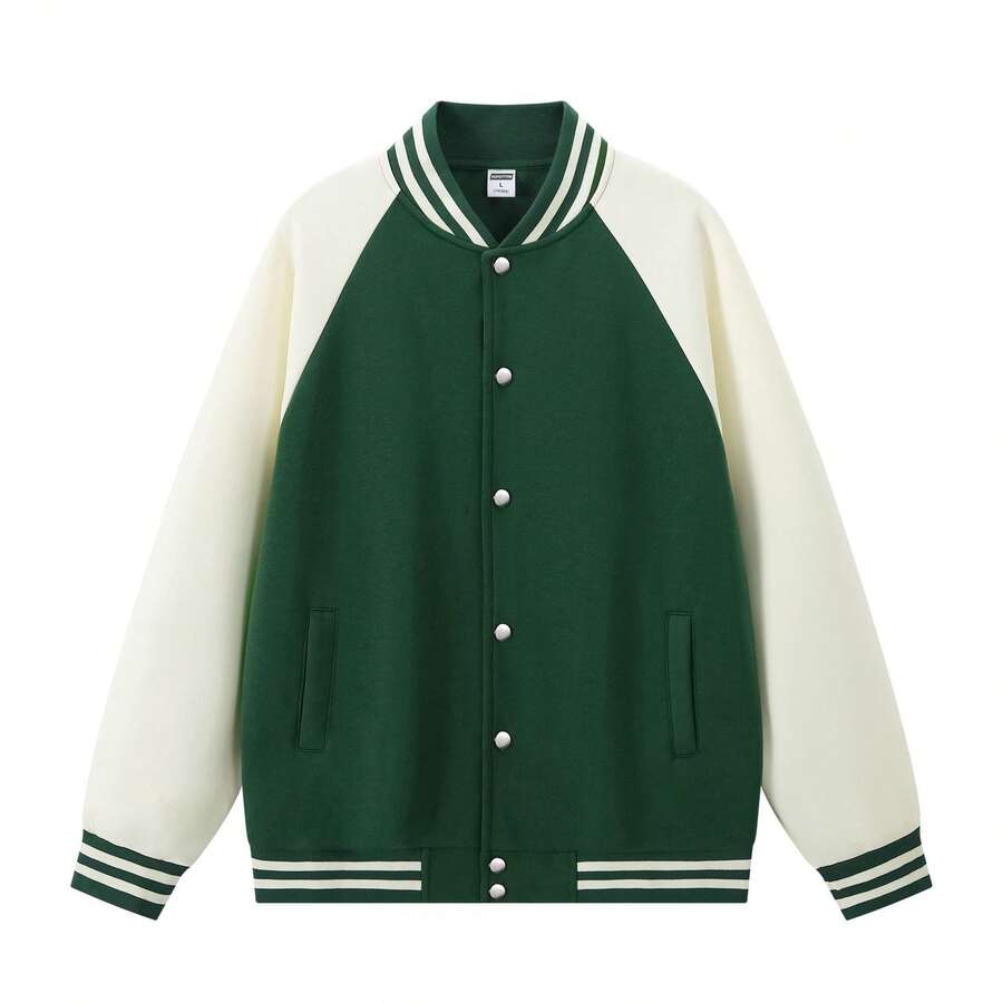 Men Jackets And Coats - Green and Apricot - View 1