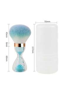 Nail Dust Cleaning Brush With Built-In Powder Holder, Soft Bristle Nail Brush For Acrylic And Gel Nails, Stylish Transparent Handle Manicure Brush, Portable Nail Art Tool For Salon And Home Use - 彩色 - 查看 11