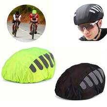 1pc Bicycle Helmet Cover With Reflective Strips, Windproof, Suitable For Mountain And Road Cycling, Outdoor Riding Accessory - Multicolor - View 1