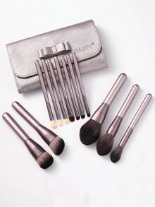 12 piezas Juego de brochas de maquillaje + 1 bolsa de almacenamiento - Multicolor - Ver 1