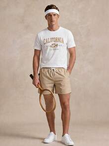 Courvante Men's Fitted Knit Top And Woven Shorts Set, Summer Outfits, Casual Sport, Father's Day Gift - Multicolor - View 2