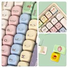FLAMING SKOUL Candy 136 teclas Superficie espejo Teclas PBT, Altura MOA alta, Compatible con diseños 61/87/96/98/104/108, Artículo no apto para teclado - Ver 4