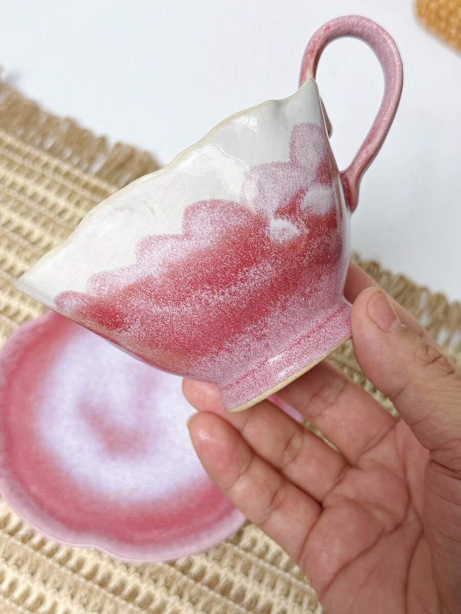 Bộ 1 cốc sứ cổ điển ombre, cốc cà phê và đĩa lót họa tiết hoa cổ điển chất lượng cao, cốc nước chịu nhiệt, cốc trà chiều và tráng miệng thanh lịch, cốc sữa ăn sáng tại nhà, cốc dùng trong ký túc xá, quà tặng cho người yêu, quà tân gia, quà sinh nhật. - Nhiều màu - Xem 1