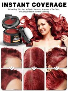 Goiple 5g Red-Brown Hairline Concealer Powder, Waterproof And Sweat-Resistant, Suitable For Covering Gray Roots And Sparse Hairline, Includes Soft Sponge Puff, Fiber Powder To Fill In Sparse Hairline, Comes With Mirror, Hairstyling And Makeup Tool - Red Brown - View 8