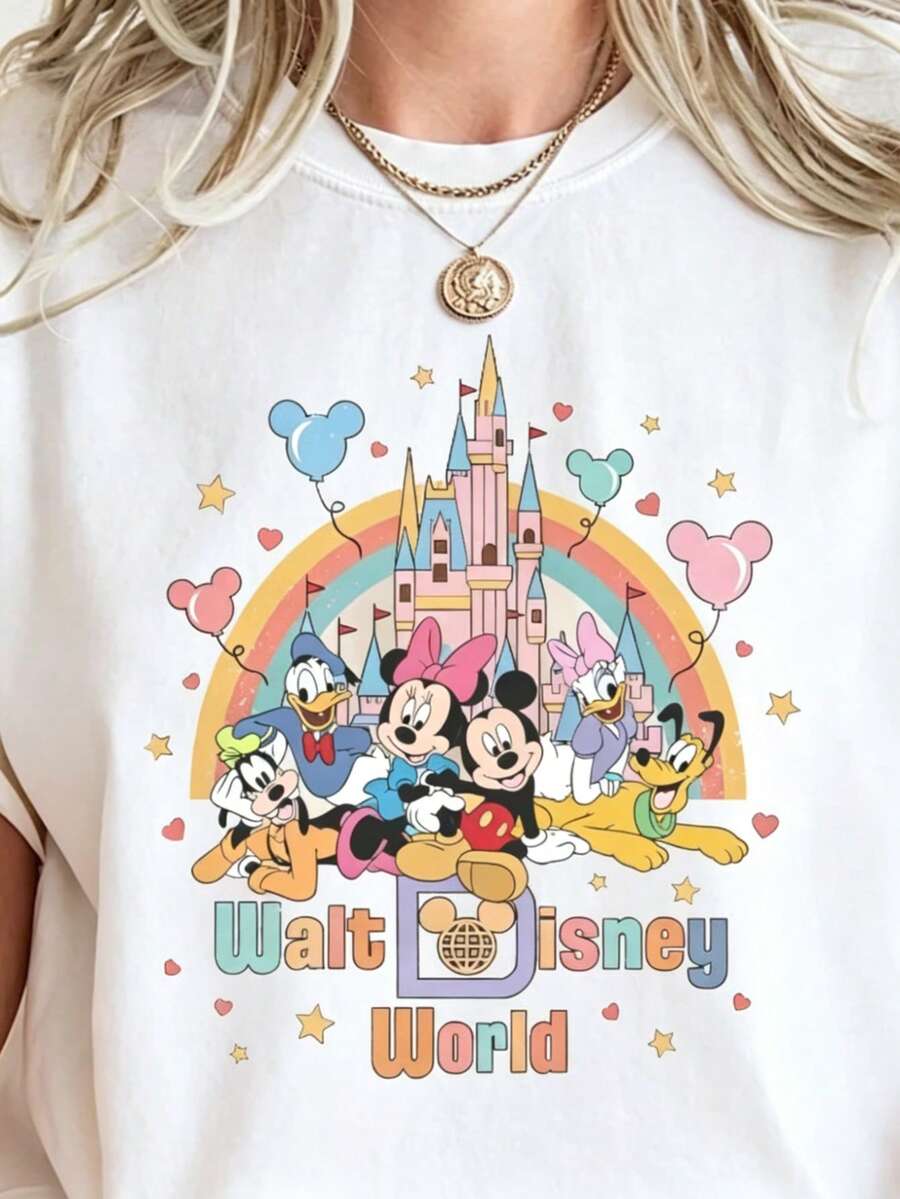Walt Disneyworld Shirt, Mickey And Friends Shirt, Disney World Shirt, Vintage Disneywolrd Shirt, Disneyland T Shirt - trắng - Xem 1