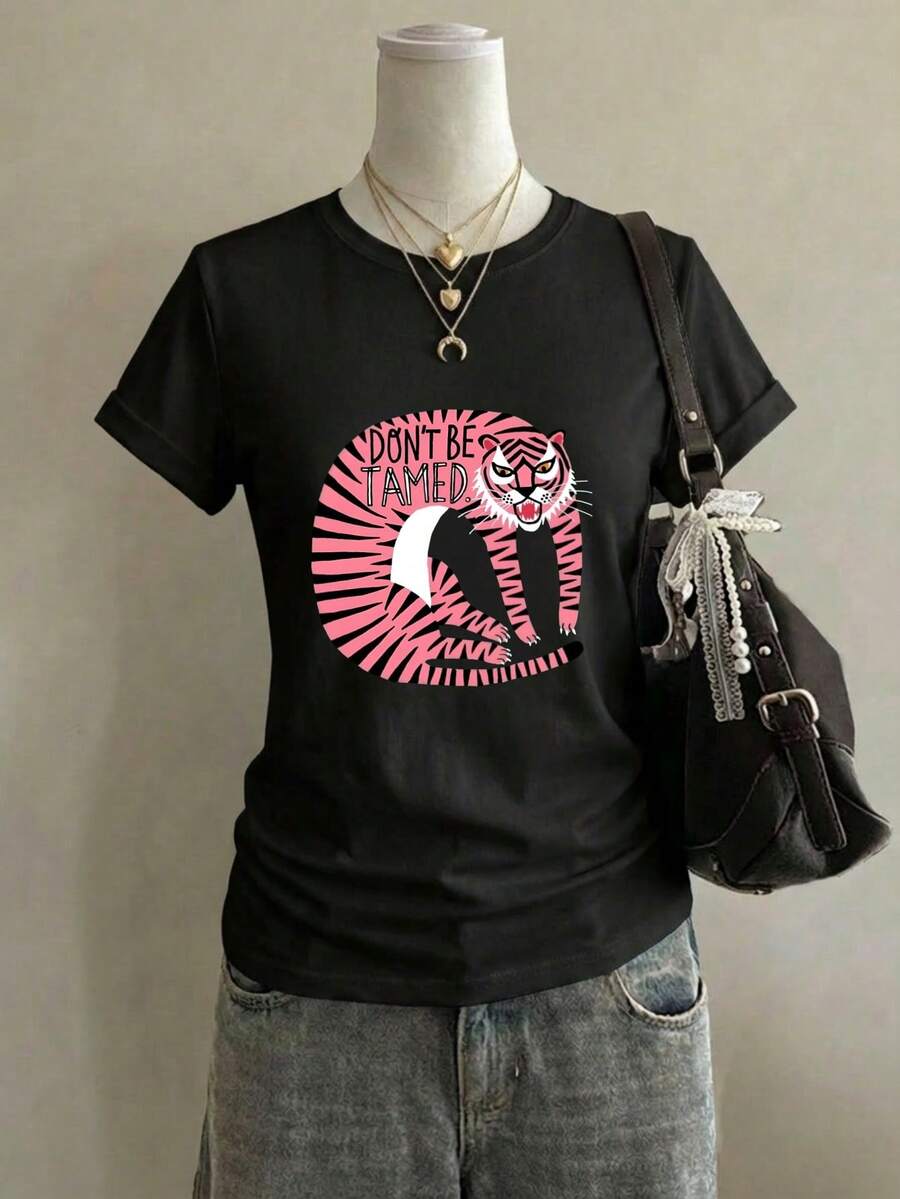 Dam-T-shirts - Svart - Visa 1