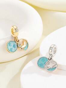 1件优雅别致的海洋系列海星、贝壳、鱼尾吊坠，女士简约日常佩戴手链、项链DIY配件 - 彩色 - 查看 2