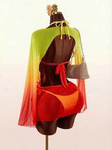 3 piezas Conjunto de Bikini de Mujer - Top, Bottom y Cubrimiento - Multicolor 2 - Ver 10