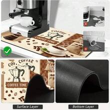 1pc Dish Drying Mat, Coffee Machine Pad, Polyester Absorbent Draining Mat With Coffee Beans & Cup Pattern, Multipurpose Drainage Mat, Home Gift, Tabletop Decor - XYLSD-240 - View 10