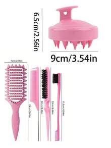 1pc/6pcs Hair Styling Tools, Including Spray Bottle, Double-Sided Comb, Styling Comb, Pointed Tail Comb, Mouse Tail Comb, Edge Brush, Massage Brush - Multicolor - View 8
