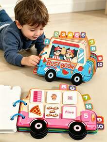 Montessori Quiet Magnetic Busy Book, Reusable Interactive Sticker Quiet Book, DIY Interactive Toy Book To Develop Hands-On Ability, Portable Busy Learning Book For Home And School, Children Travel Toy, Ideal Birthday/Holiday/Back To School Gift For Kids - Multicolor - View 2