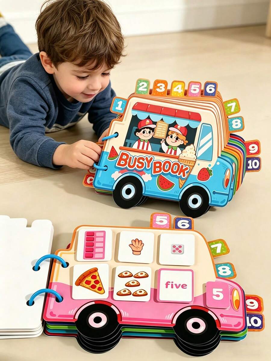 Montessori Quiet Magnetic Busy Book, Reusable Interactive Sticker Quiet Book, DIY Interactive Toy Book To Develop Hands-On Ability, Portable Busy Learning Book For Home And School, Children Travel Toy, Ideal Birthday/Holiday/Back To School Gift For Kids