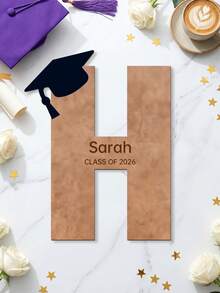1 pieza Libro de mensajes de graduación de madera personalizado, texto personalizable, Clase de 2026, regalo para mujeres y hombres, decoración de escritorio para fiesta de graduación, accesorio fotográfico premium - Multicolor - Ver 28
