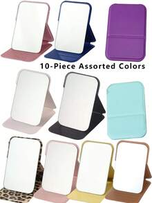 4pcs Folding Makeup Mirror, Portable Handheld Mirror, Minimalist, Suitable For Dorm Desk, Room Decor, Vanity, Bedroom, Makeup Accessories, Mini Mirror, Christmas Gift, Cosmetics, Makeup Tools, Women Gift, Travel Essential, Back To School - Multicolor - View 45