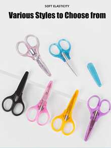 1pc Craft Scissors - With Protective Cover, Handmade Paper Cutting Scissors, Ideal For Embroidery And Delicate Paper Cutting, Suitable For Crafts, DIY And Daily Use - Great For School, Office And Travel - Multicolor - View 7